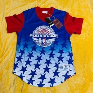 Mitchell and ness all star game basketball training vintage retro jersey shirt